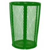 WITT Expanded Metal Basket Waste Receptacle - 48 gallon, Green